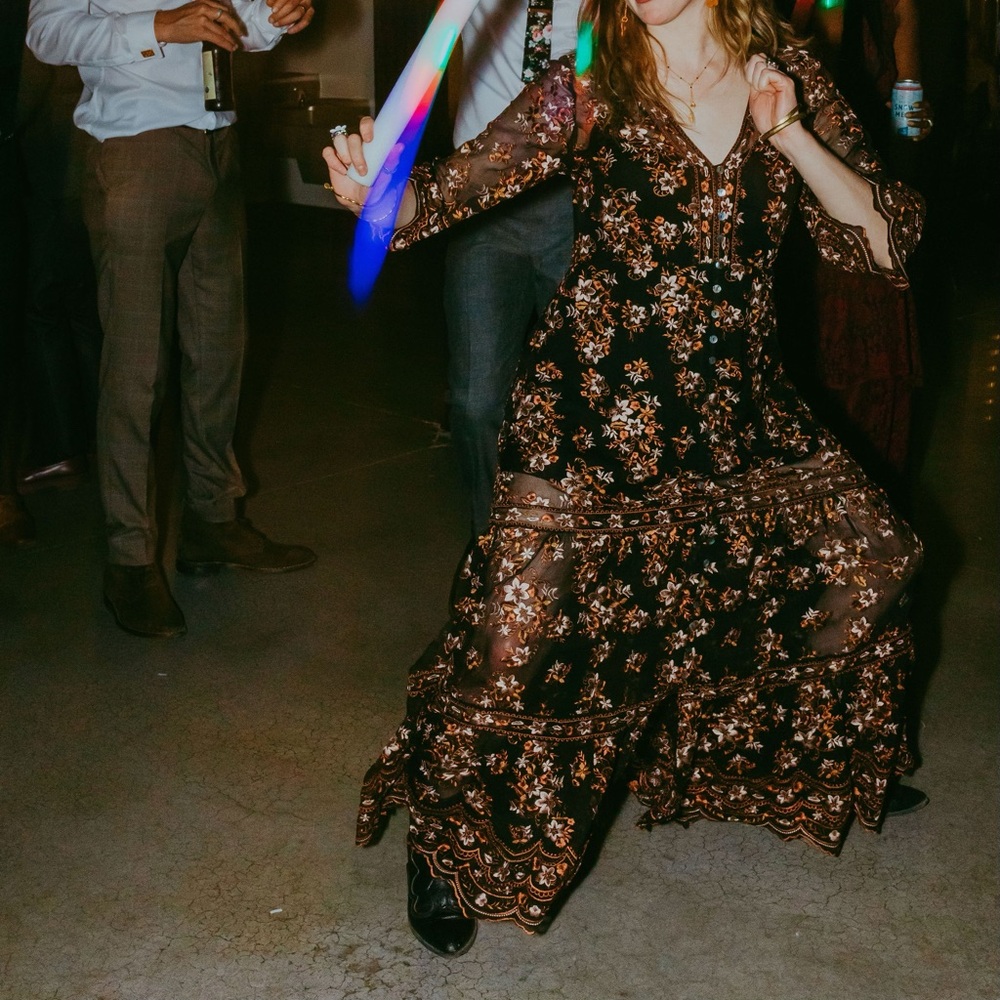 Arnhem Black Floral Maxi Dress